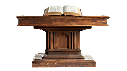 Naklejka premium pulpit with open bible isolated on transparent background