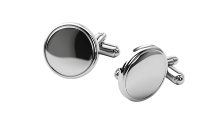 round cufflinks isolated on transparent background