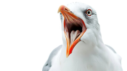 seagull open beak isolated on transparent background