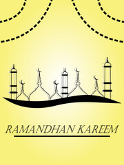 Ramadhan template design, with full colors and islamic theme. Design with mosque vector and illustration.