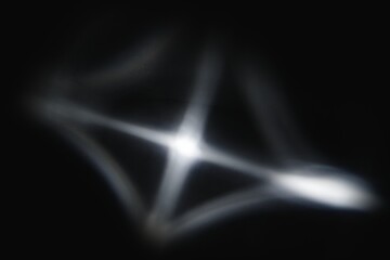 Neon lens flare white light reflection on black background