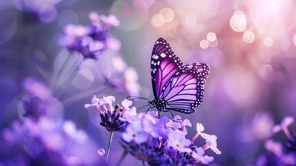 Copy space background Purple butterflies symbolized concern for people with lupus disease