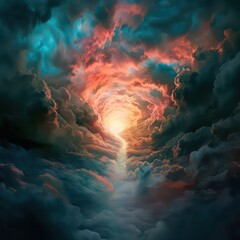 Obraz premium tunnel of clouds with lighten color