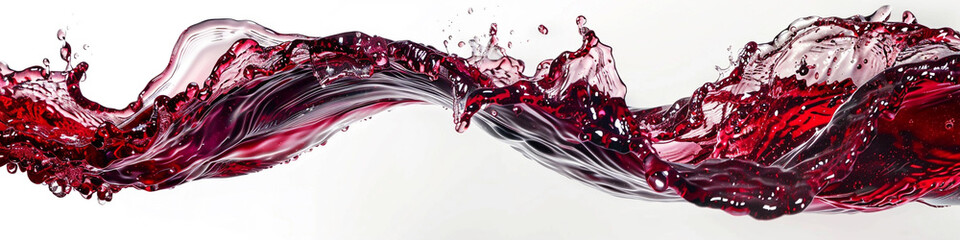 Ruby wine wave flow, deep and rich ruby wine wave isolated on white.