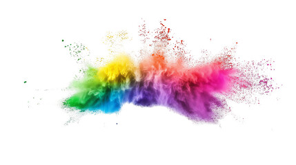 Colorful rainbow powder explosion. Generative AI