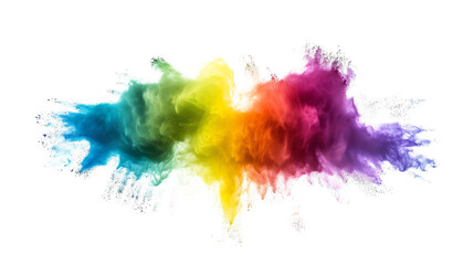 Colorful rainbow powder explosion. Generative AI