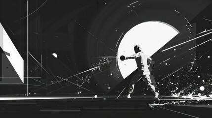  modern abstract background, minimal, cyberpuk, black and white