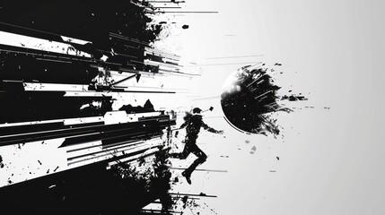  modern abstract background, minimal, cyberpuk, black and white