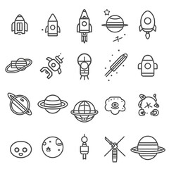 Fototapeta premium Space and Astronomy vector Icons