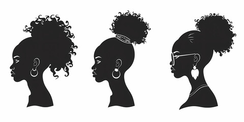 black silhouettes of African American women