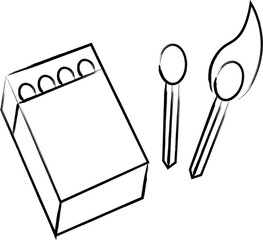 筆書きキャンプ道具　マッチ