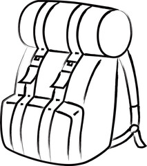 筆書きキャンプ道具　登山用リュック
