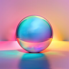 Obraz premium colorful gradient with neon sphere shape under surface