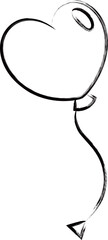 筆書きバレンタインイラスト　風船