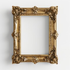 old school picture frame mockup in a white background