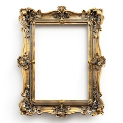 old school picture frame mockup in a white background