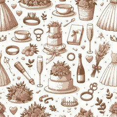 Weddings accessories vector  