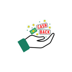 Hand Holding Money. Cash Back icon