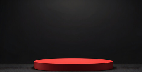 Black friday sale podium design, black and red round podium
