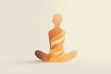 A vector illustration of a person in a zen meditation pose on a white background. This calming artwork utilizes minimalistic design to convey a sense of peace and clarity, perfectly capturing 
