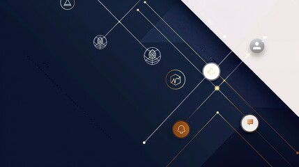 creative background design, white, dark blue, bronze and white, minimalistic pattern and icons design