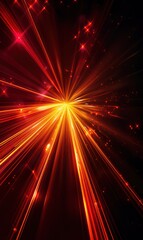 Obraz premium red and yellow radiating rays, black background