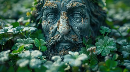 Obraz premium man green leafs shamrocks, shenanigans and st patrick