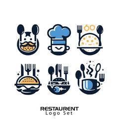 Food and fork and spoon combination for restaurant logo concept. Food and drink logo concept.
