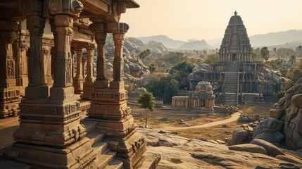 Beautiful view of hampi. Generative Ai.