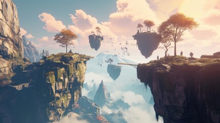  A Journey Through the Floating Isles - Navigate with Courage. Generative Ai.