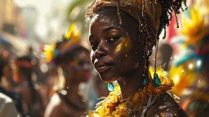 beauty of Notting Hill Carnival Festival. Generative Ai.