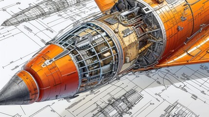  The Intricacies of Plane Technical Illustration. Generative Ai.