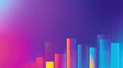 gradient background from blue to purple, dynamic typography, infographic elements, charts and graphs space