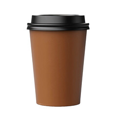  brown takeaway coffee cup, isolated on transparent background. Generative AI