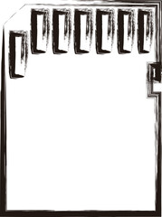 筆書きビジネスアイコン　メモリーカード