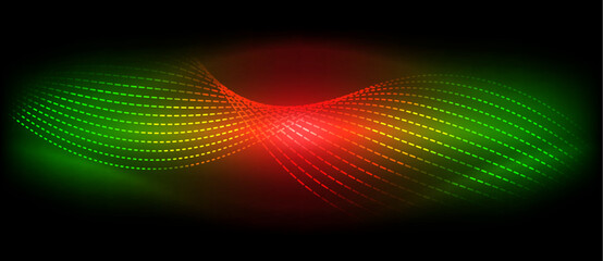 a red , green and yellow wave on a black background . High quality