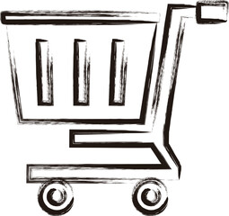筆書きビジネスアイコン　ショッピングカート