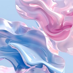 liquid shapes, light pinks and light blues