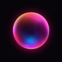 multi color diffused gradient sphere glowing, on black background