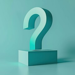 big question mark in the style geometric clean lines teal color