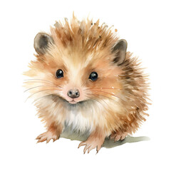 水彩で描いたハリネズミのイラスト
