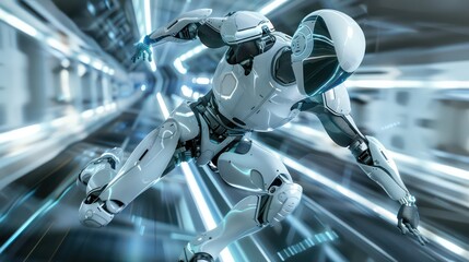 Fototapeta premium humanoid figure in dynamic motion