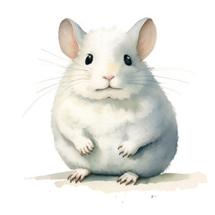 水彩で描いたチンチラのイラスト