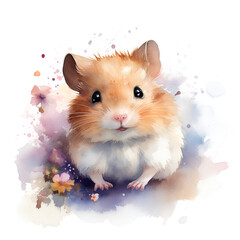 ハムスターの水彩イラスト