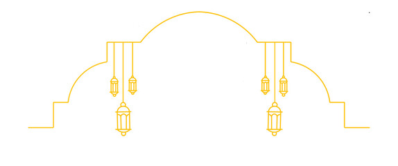Ied al adha mubarak. Lantern symbol in line art for background. Ied mubarak icon. Ramadhan mubarak icon.