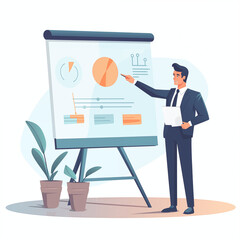 プレゼンをするビジネスマン