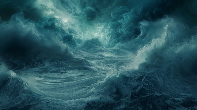 As a devastating storm raged on a serene and ethereal being appeared above the turbulent waters their mere presence calming the elements . .