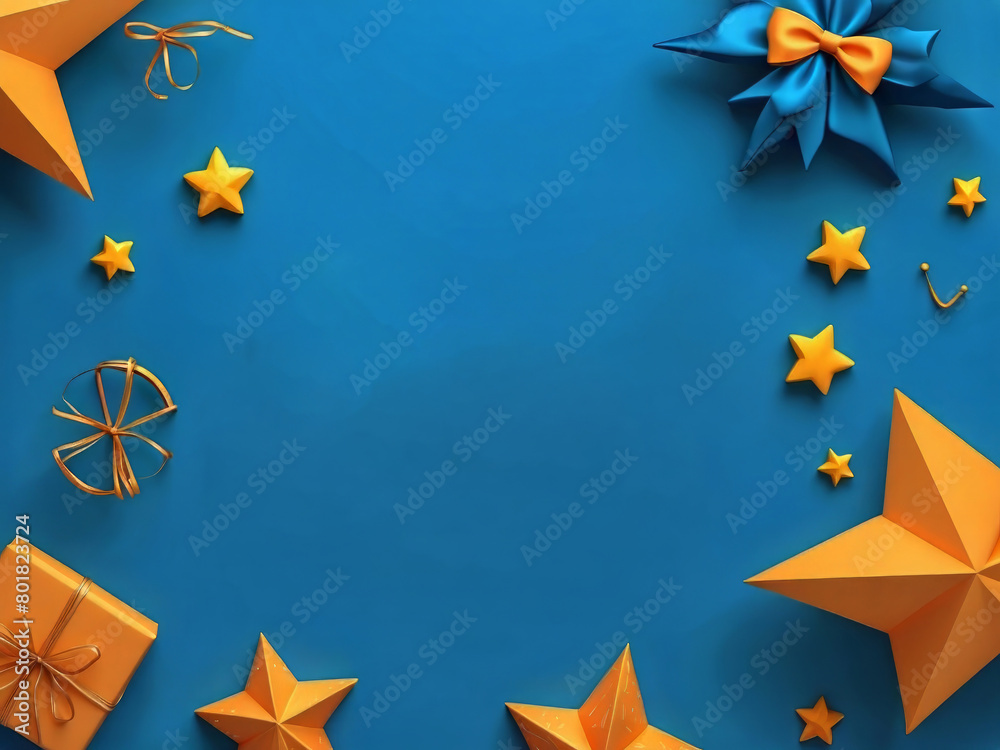 Fototapete 3d rendering. design a banner for father's day on a blue background with a copy space design.