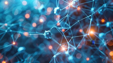  Network cells, Neural Connection Background 