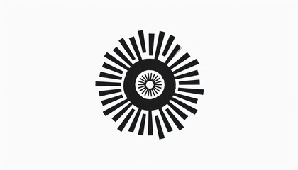 logo design of a circle with several lines, white background